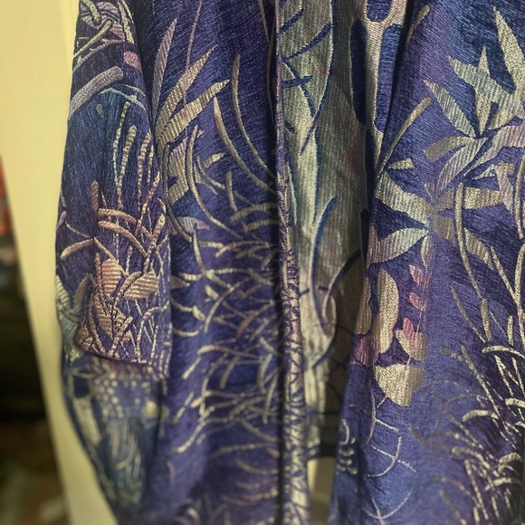 *Rare Vintage Designer Piece* Zonda Nellis Silk Blend Tapestry Kimono Cardigan - Picture 7 of 16